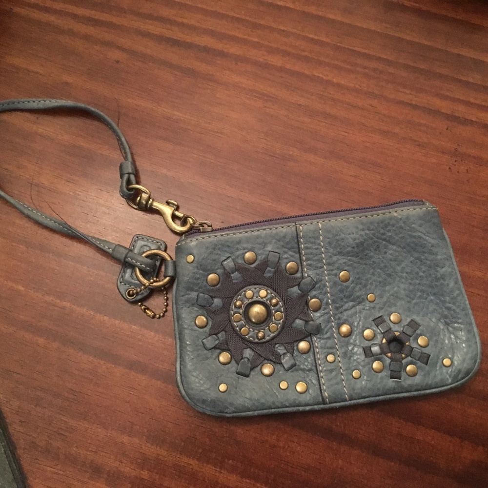 Blue Coach Wristlet